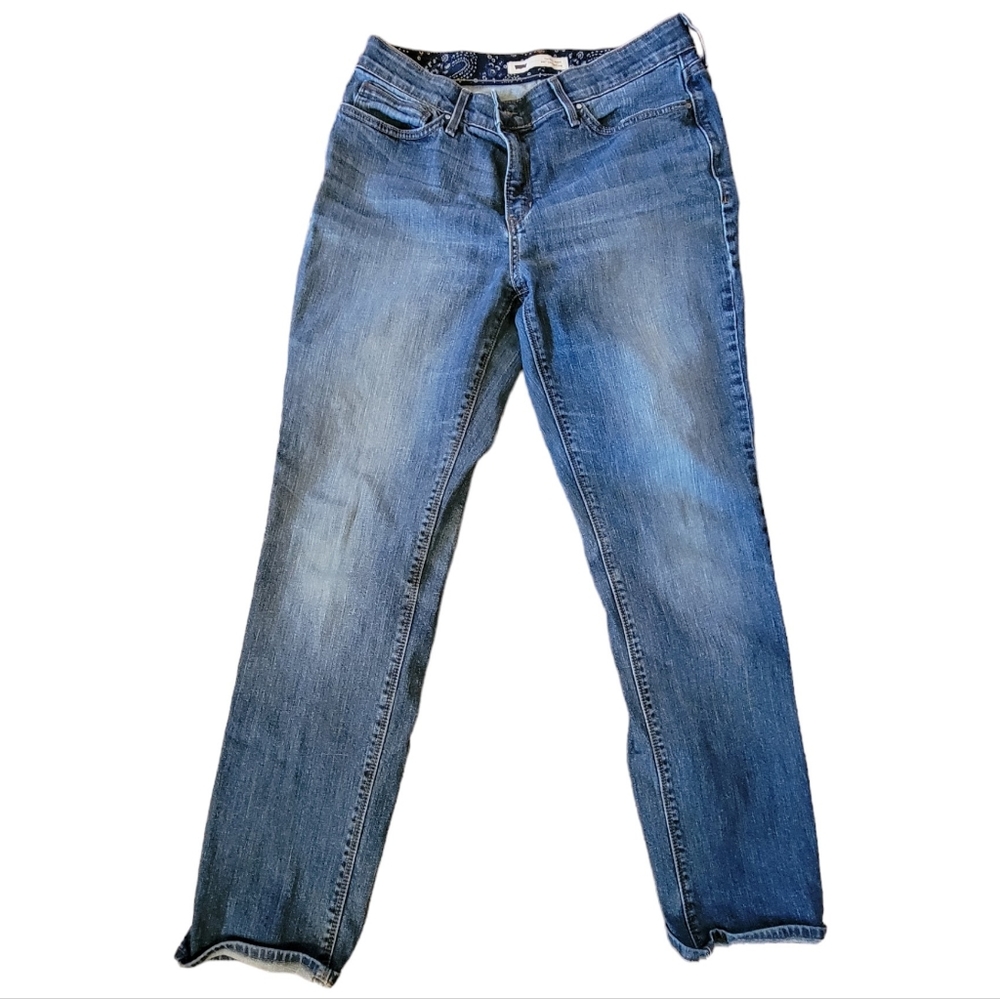 Womens Levi's Perfect Waist Straight Leg Blue Jeans, Waist 34 x Length 38